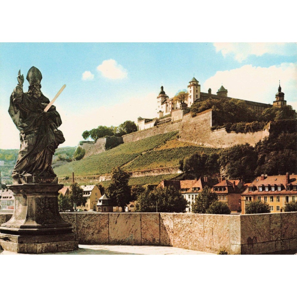 Wurzburg am Main Germany Postcard St Kilian Festung Marienberg Schoning 508 VG+ - Picture 1 of 2